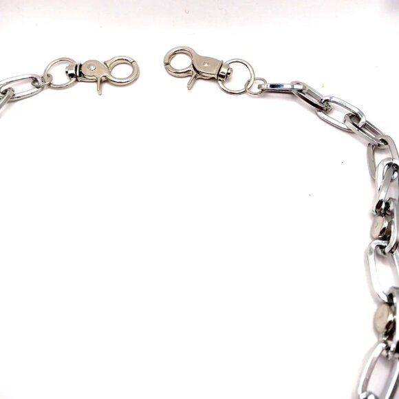 Spiked Goth Single Layer Pants or Wallet Chain 22 Inches Silver Color - Picture 7 of 8